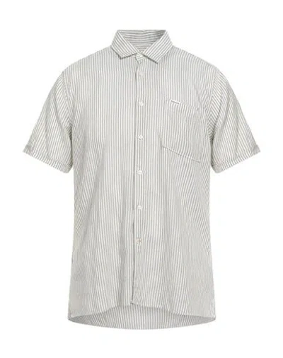 Barbour Man Shirt Military Green Size S Lyocell, Linen In Gray