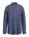 Barbour Man Shirt Navy Size L Linen, Polyester In Navy