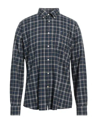 Barbour Man Shirt Navy Size M Cotton, Lyocell In Navy Blue