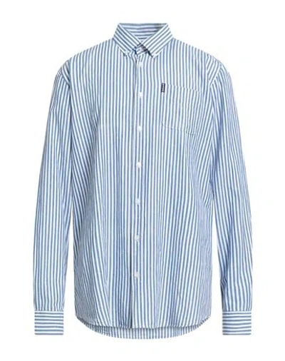 Barbour Man Shirt Navy Size Xxl Cotton, Linen In Blue