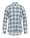 Barbour Man Shirt Pastel Blue Size M Linen, Cotton In Blue