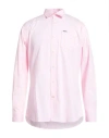 Barbour Man Shirt Pink Size M Cotton, Elastane In Pink