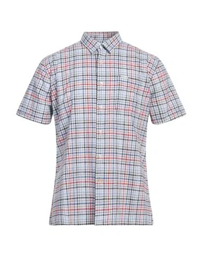 Barbour Man Shirt Sky Blue Size L Linen, Cotton