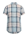Barbour Man Shirt Sky Blue Size S Linen, Cotton In Blue