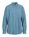 Barbour Man Shirt Slate Blue Size 3xl Cotton