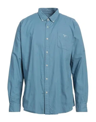 Barbour Man Shirt Slate Blue Size 3xl Cotton