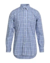 Barbour Man Shirt Slate Blue Size S Cotton In Blue