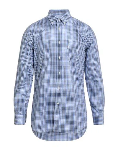 Barbour Man Shirt Slate Blue Size S Cotton