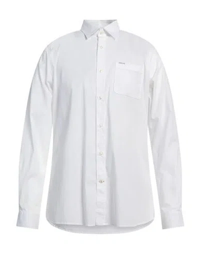 Barbour Man Shirt White Size L Cotton, Elastane In White