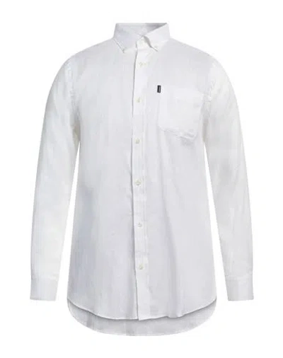 Barbour Man Shirt White Size L Linen