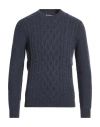 Barbour Man Sweater Navy Size Xxl Wool, Cotton In Blue