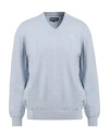 Barbour Man Sweater Sky Blue Size Xxl Pima Cotton In Blue
