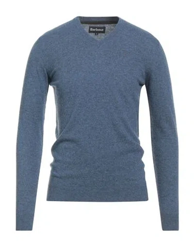 Barbour Man Sweater Slate Blue Size S Wool