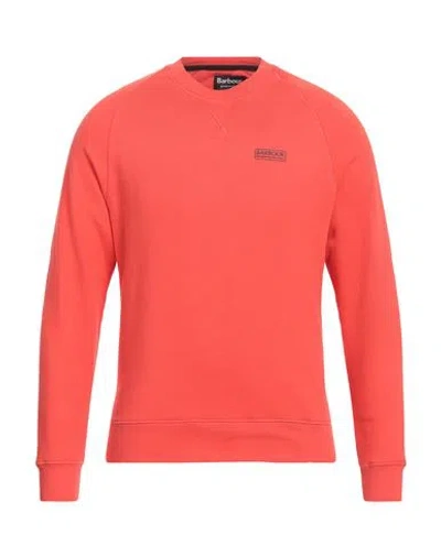 Barbour Man Sweatshirt Coral Size Xxl Cotton, Polyester In Red