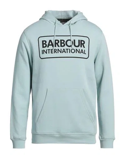 Barbour Man Sweatshirt Sky Blue Size M Cotton, Polyester In Blue