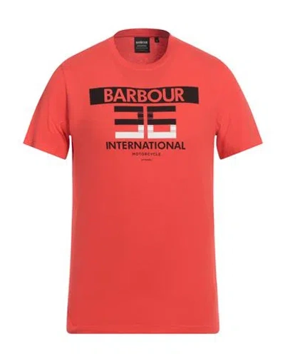 Barbour Man T-shirt Coral Size L Cotton In Red