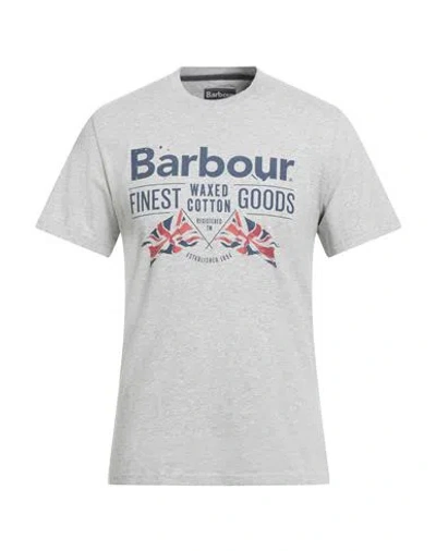 Barbour Man T-shirt Light Grey Size M Cotton In Gray