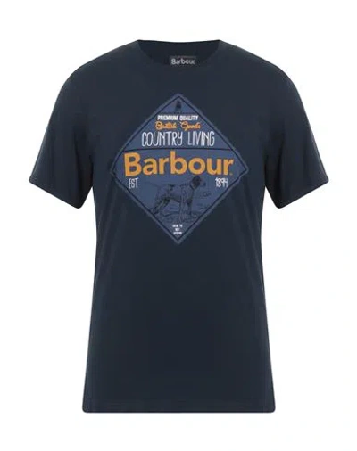 Barbour Man T-shirt Midnight Blue Size L Cotton