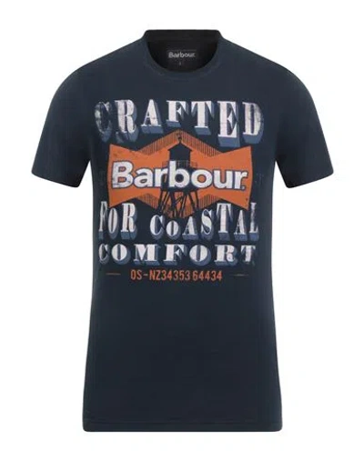 Barbour Man T-shirt Navy Size L Cotton In Blue
