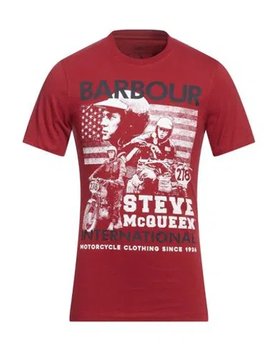 Barbour Man T-shirt Red Size S Cotton