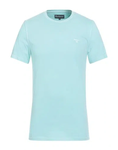 Barbour Man T-shirt Sky Blue Size M Cotton
