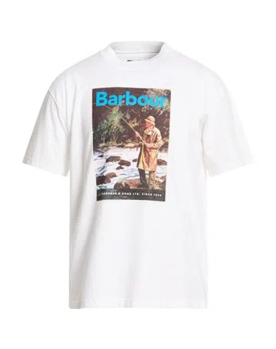 Barbour Man T-shirt White Size 40 Cotton In Multi
