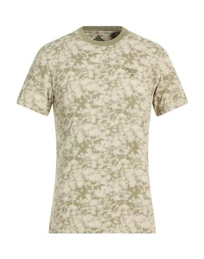 Barbour Man T-shirt Military Green Size M Cotton In Multi