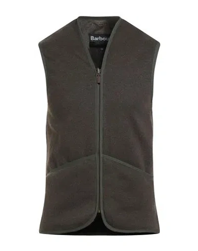 Barbour Man Vest Military Green Size 36 Acrylic In Brown