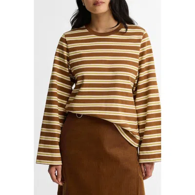 Barbour Maplewood Striped Long Sleeve T-shirt In Brown