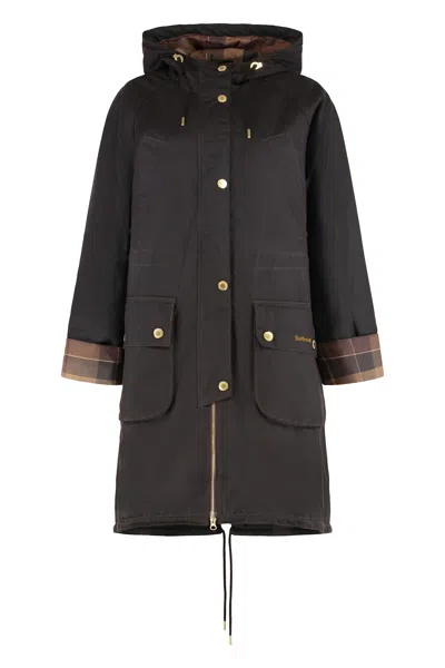 Barbour Marcy Hooded Cotton Parka In Brown