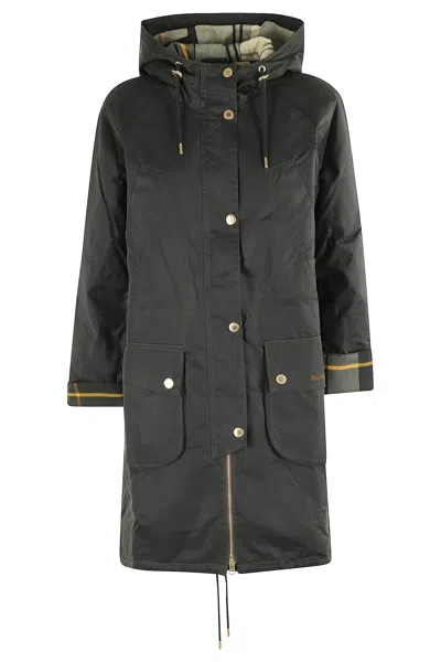 Barbour Marcy Wax Parka In Green