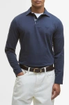 Barbour Margrove Tailored Fit Long Sleeve Cotton Polo In Blue