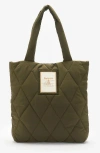 Barbour Mariah Diamond Quilted Tote Bag In Olive