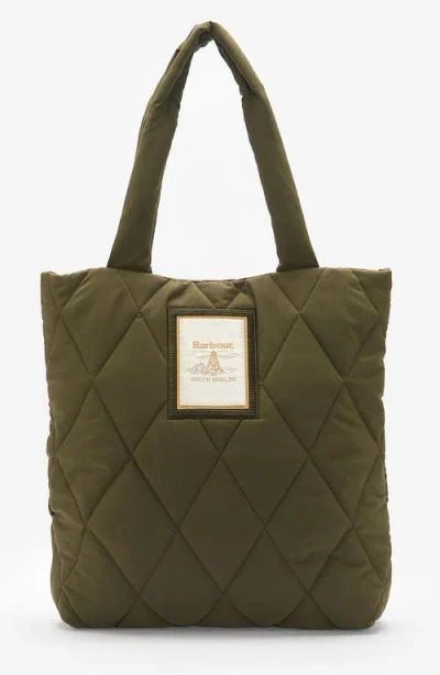 Barbour Mariah Diamond Quilted Tote Bag In Burgundy