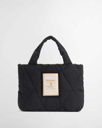 Barbour Mariah Womens Mini Quilted Tote Bag In Black