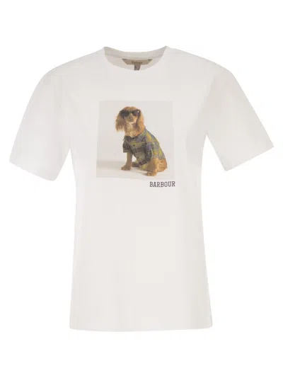 Barbour Marine Cotton T Shirt With Print In White