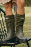 Barbour Marine Quilted Wellington Boots In Green