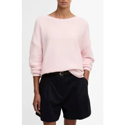 Barbour Marine Relaxed Fit Cotton Sweater In Pink