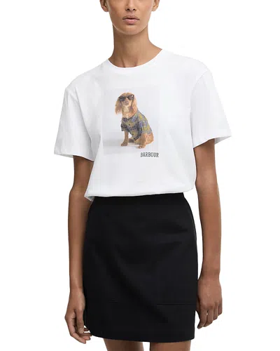 Barbour Marine Cotton T Shirt With Print In White