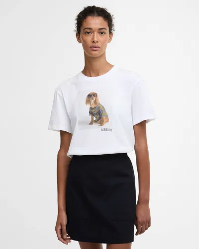 Barbour Marine Cotton T Shirt With Print In White
