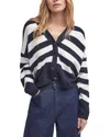 Barbour Mariner Stripe Cotton Cardigan In Navy Stripe
