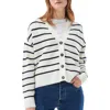 Barbour Mariner Stripe Cotton Cardigan In White