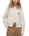 Barbour Marla Knitted Bomber Cardigan Sweater In White