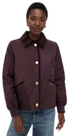 Barbour Marla Quilted Cotton And Shell Jacket In Burgundy