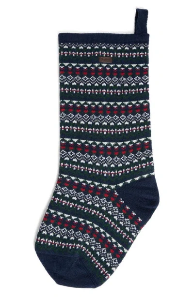 Barbour Marlow Knit Christmas Stocking In Blue