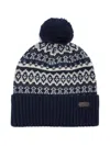 Barbour Marlow Fair Isle-knit Beanie In Blue