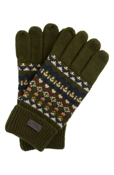 BARBOUR BARBOUR MARLOW FAIR ISLE WOOL-BLEND KNIT GLOVES