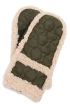 Barbour Marnie Quilted Fleece Lined Waterproof Mittens In Green