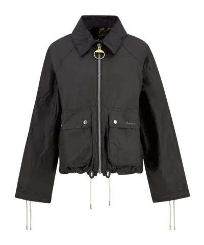 Barbour Marron Waxed Jacket In Black