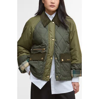 Barbour Martha Diamond Quilted Jacket In Green